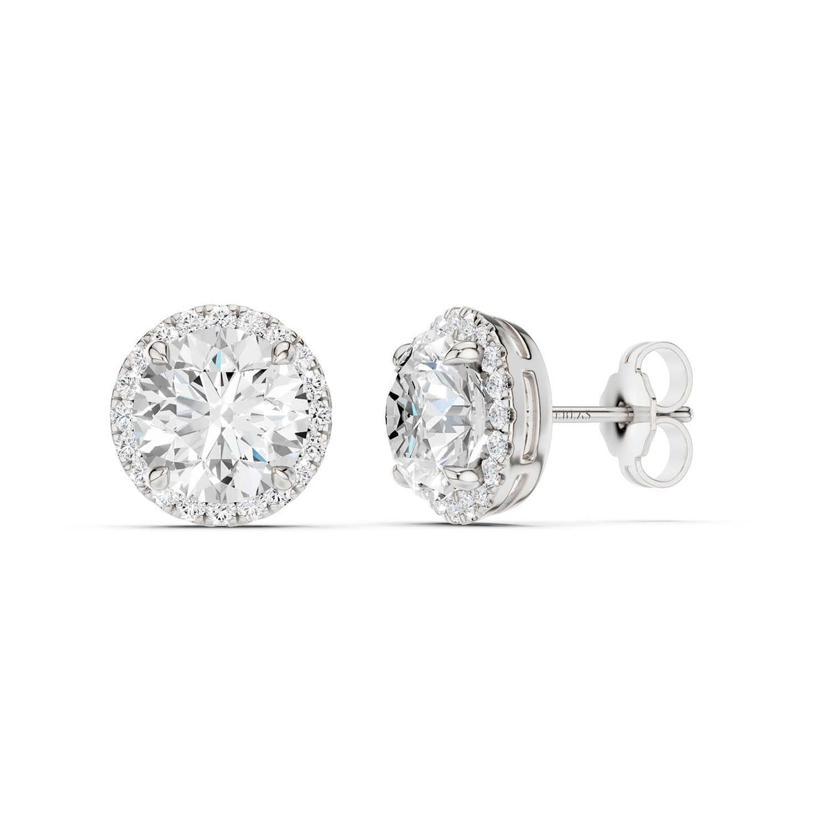 Round-Cut Halo Studs