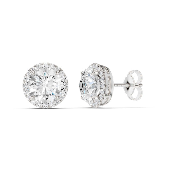 Round-Cut Halo Studs