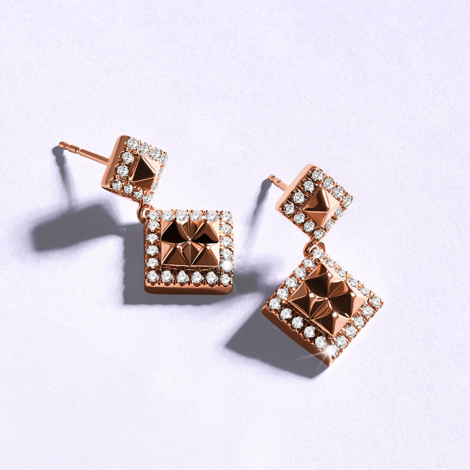 Zenyth Pyramid Drop Diamond Earrings