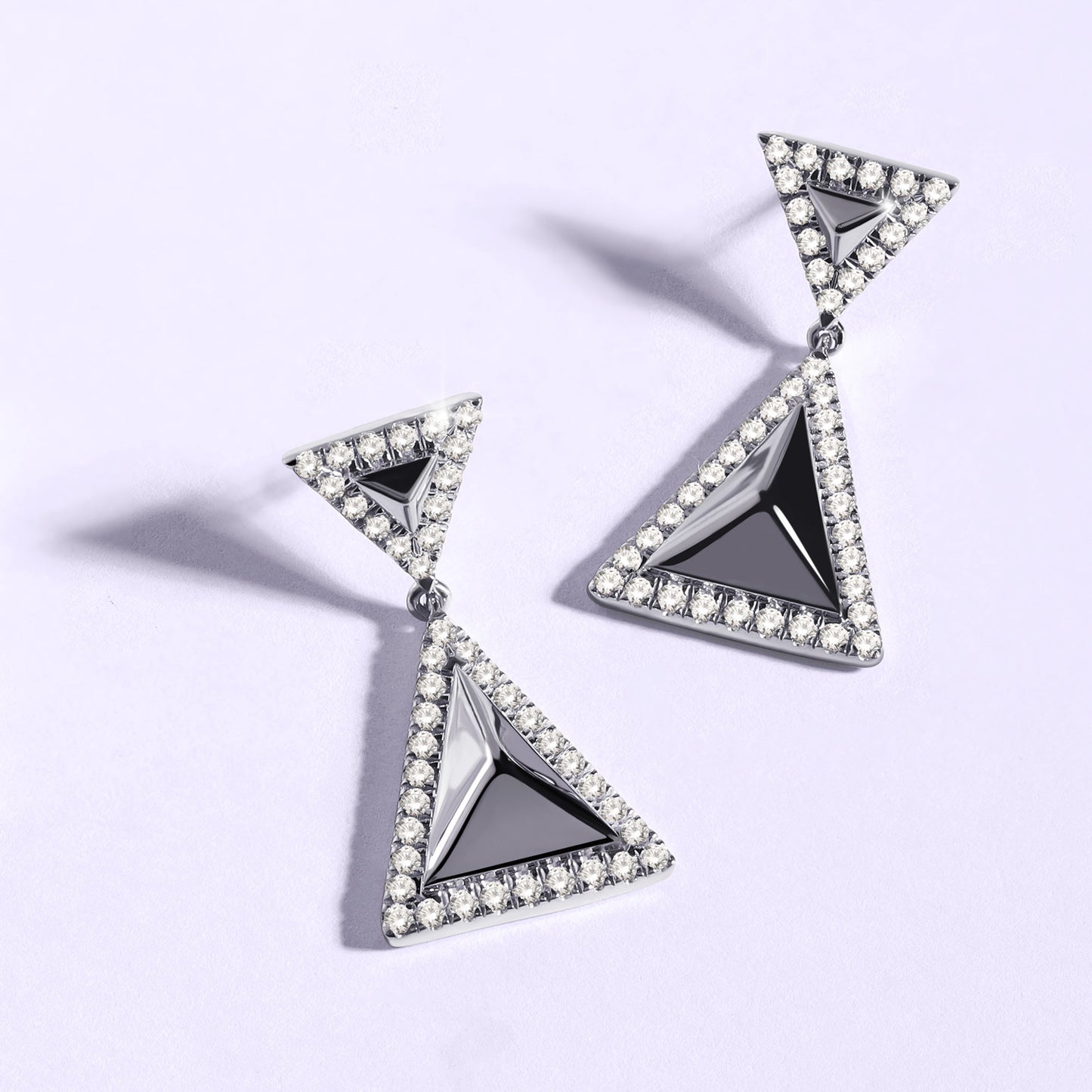 Zenyth Pyramid Luxe Contour Diamond Earrings