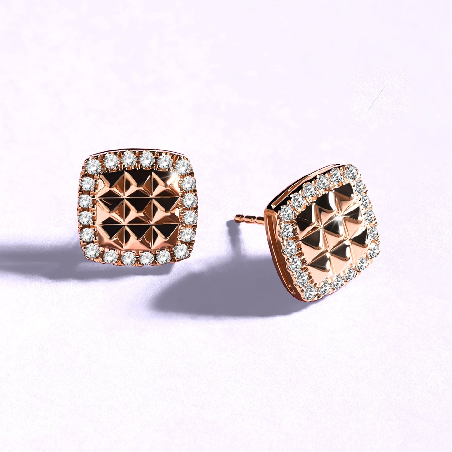 Zenyth Pyramid Radiant Diamond Studs