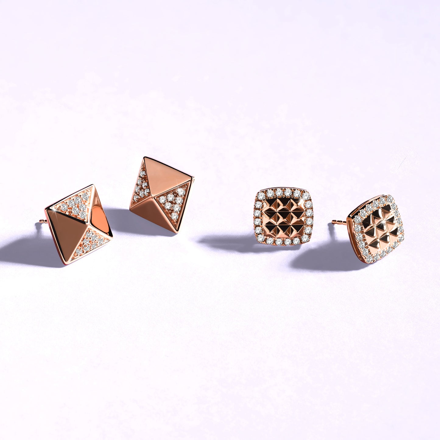 Zenyth Pyramid Radiant Diamond Studs