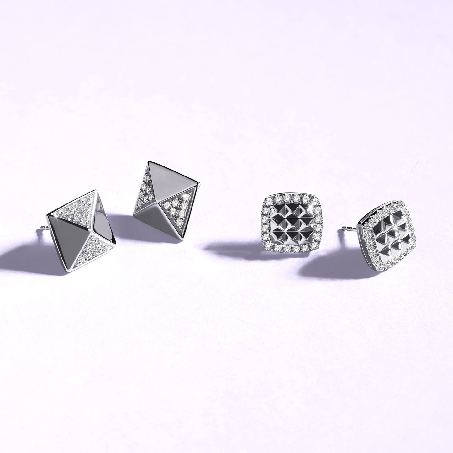 Zenyth Pyramid Radiant Diamond Studs