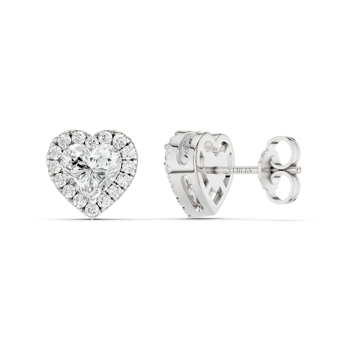 Heart-Cut Luxe Halo Studs