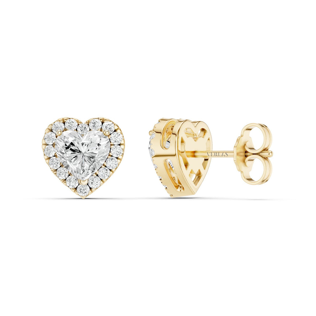 Heart-Cut Luxe Halo Studs