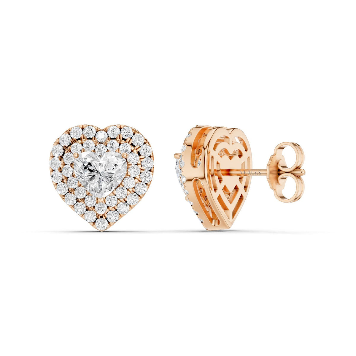 Luxe Heart-Cut Double Halo Studs