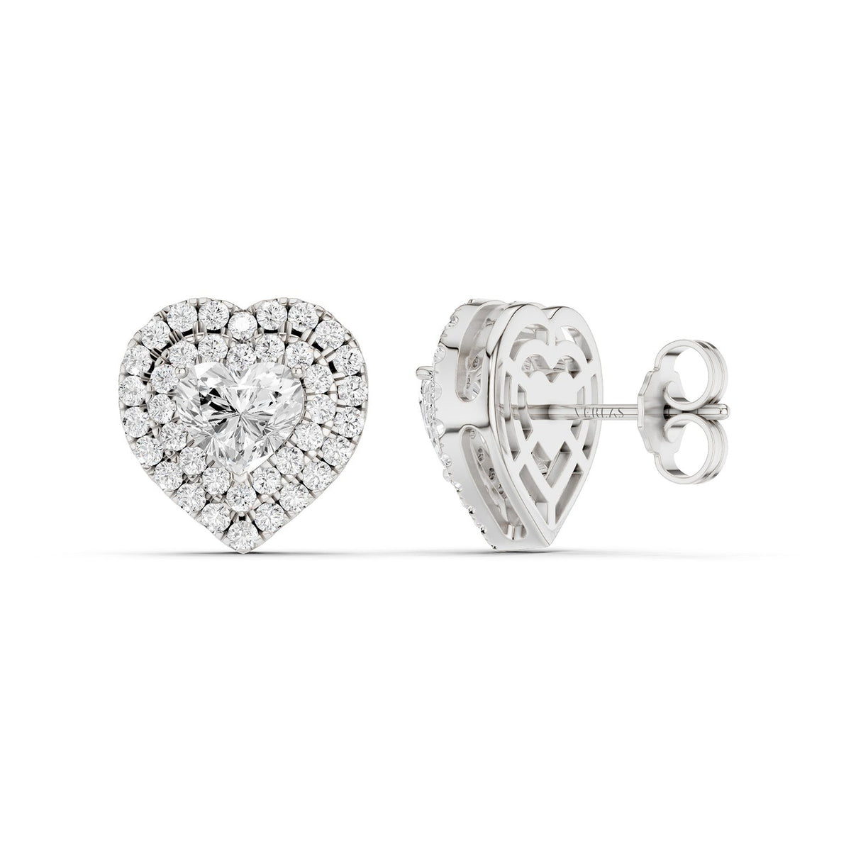 Luxe Heart-Cut Double Halo Studs
