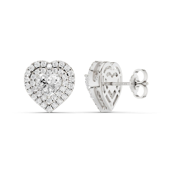 Luxe Heart-Cut Double Halo Studs
