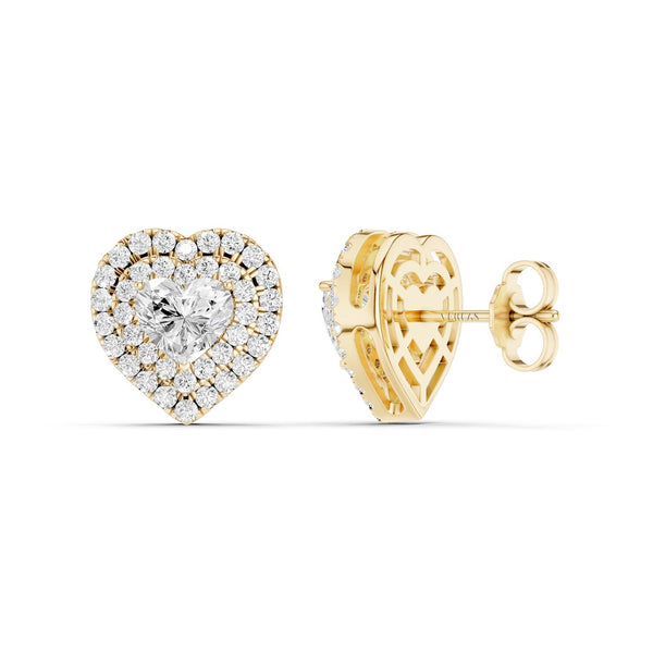 Luxe Heart-Cut Double Halo Studs