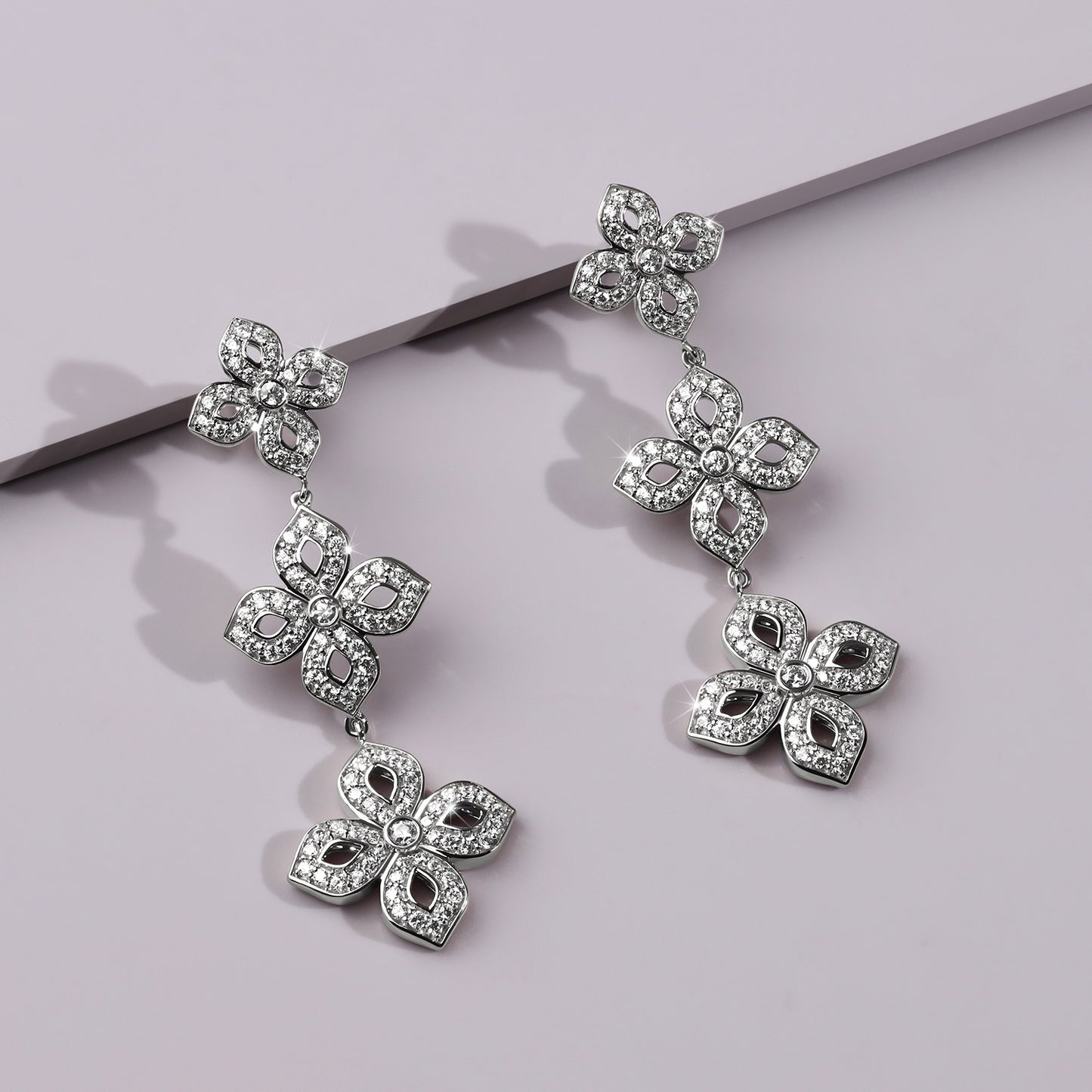 La Fleur 2 Silhouette Drop Diamond Earrings
