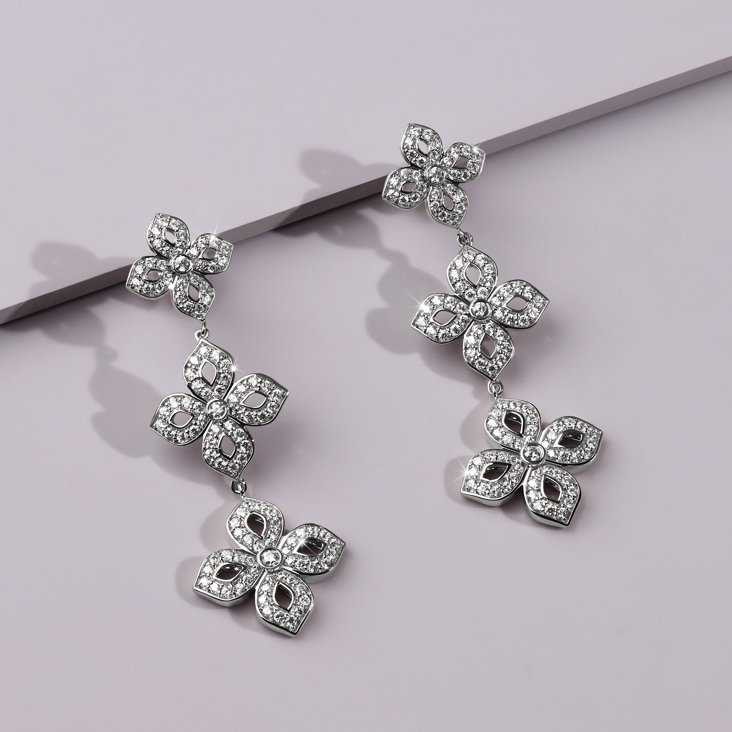 La Fleur 2 Silhouette Drop Diamond Earrings