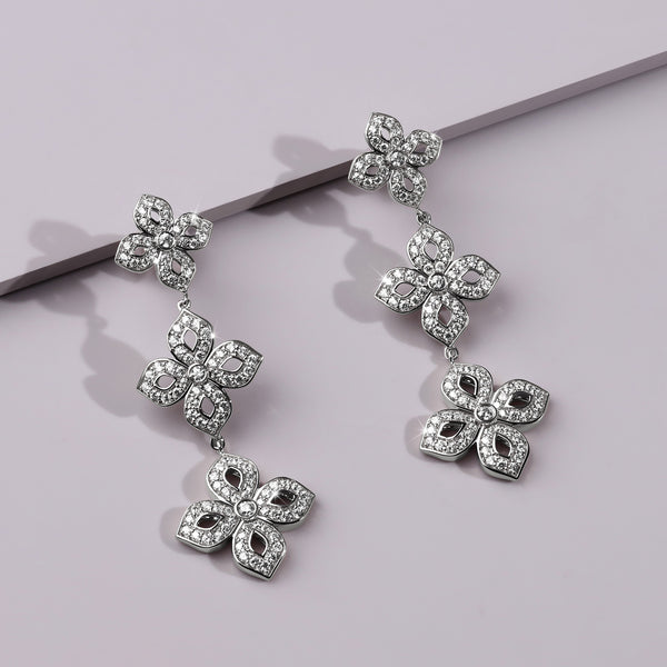La Fleur 2 Silhouette Drop Diamond Earrings
