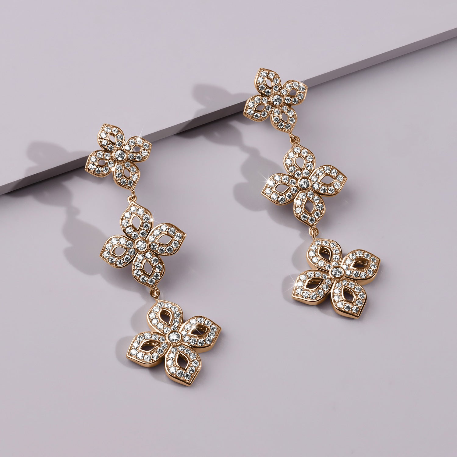 La Fleur 2 Silhouette Drop Diamond Earrings