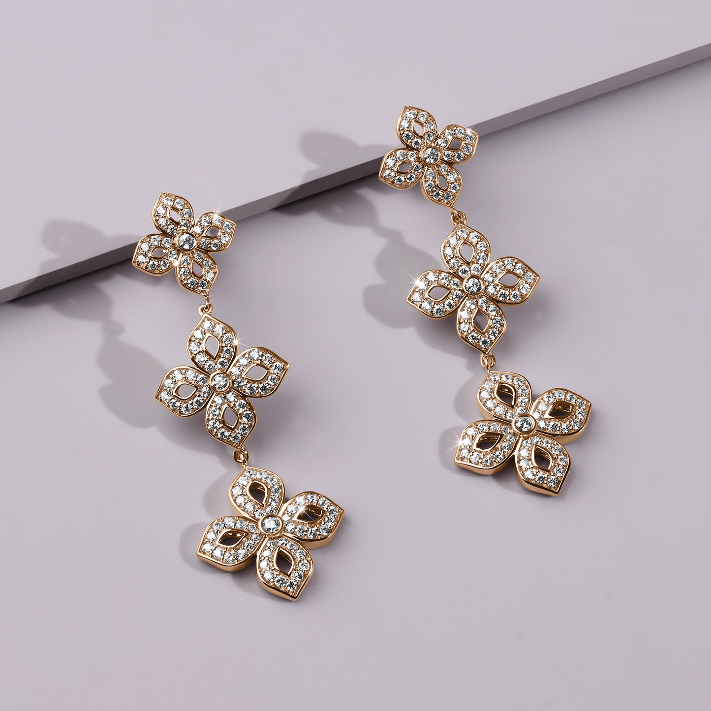 La Fleur 2 Silhouette Drop Diamond Earrings
