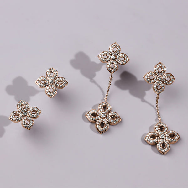 La Fleur Silhouette Drop Diamond Earrings