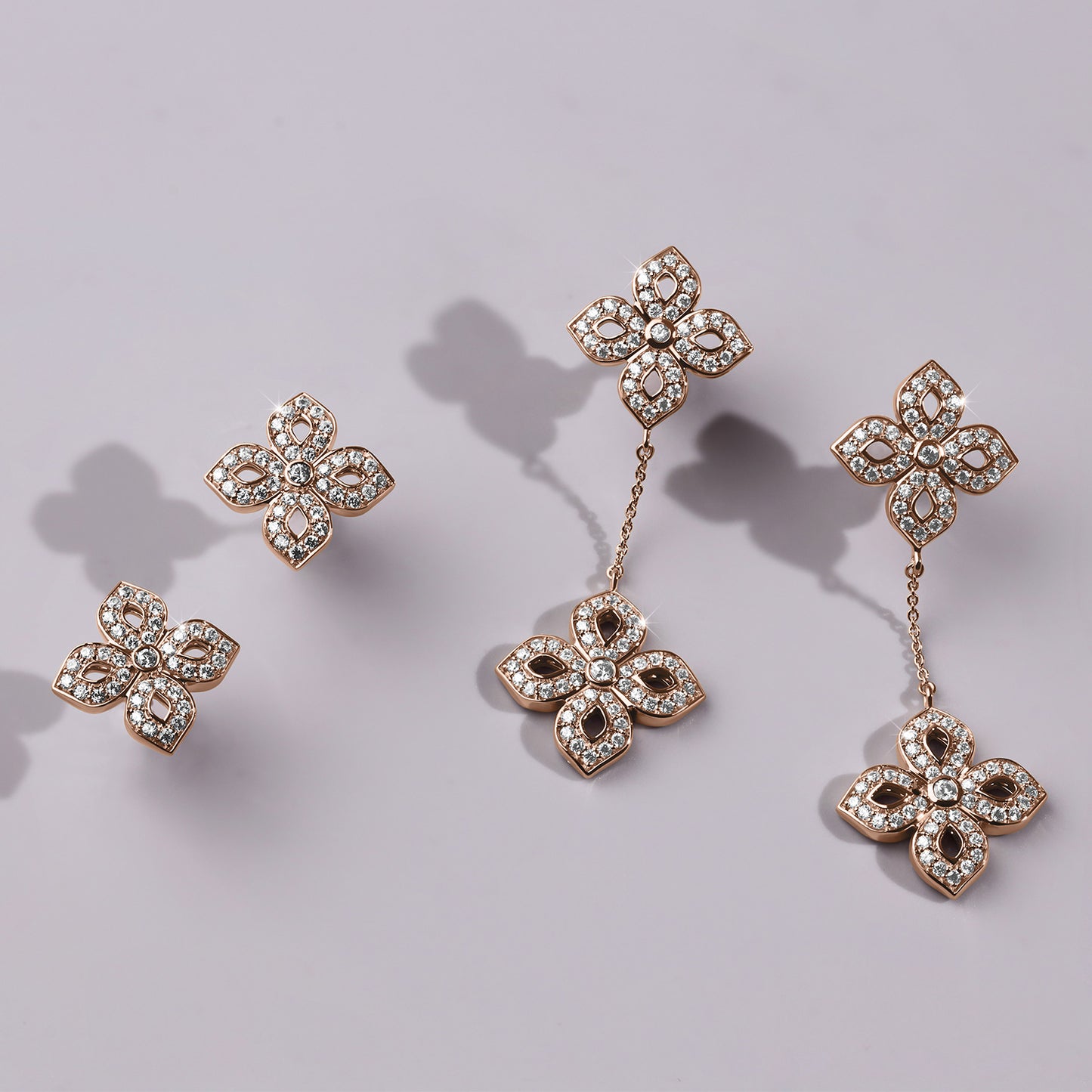 La Fleur Silhouette Drop Diamond Earrings