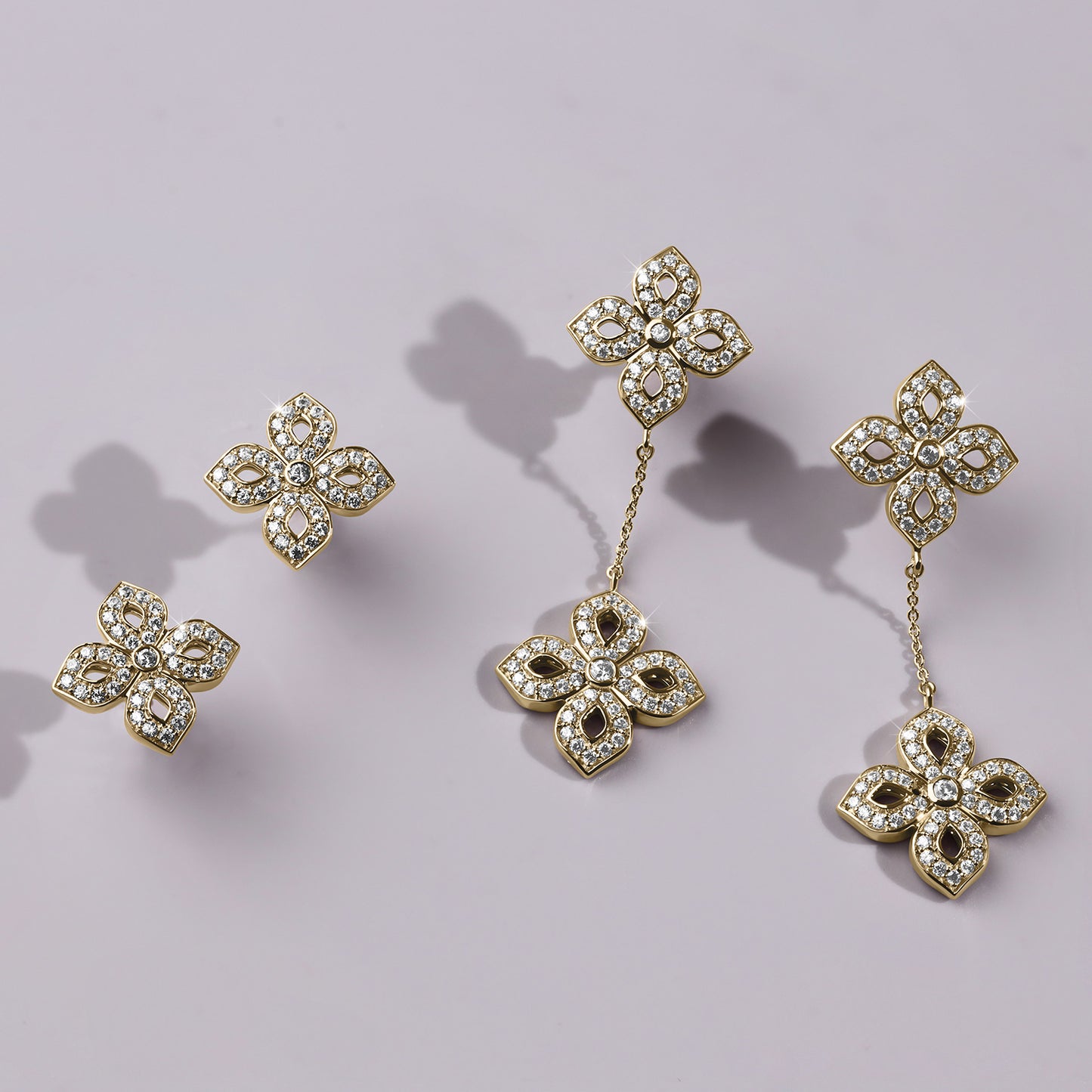 La Fleur Silhouette Drop Diamond Earrings