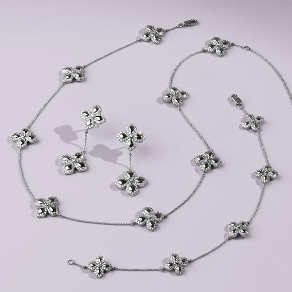 La Fleur Contour Drop Diamond Earrings