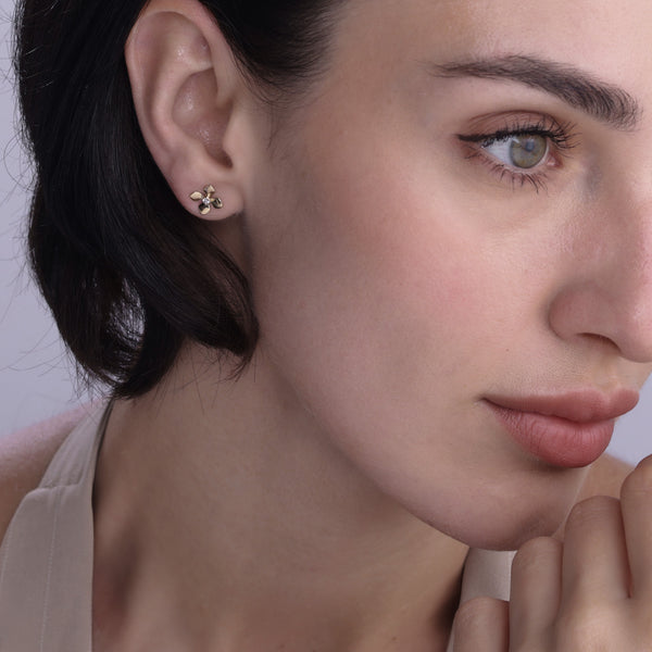 La Fleur Golden Petal Studs