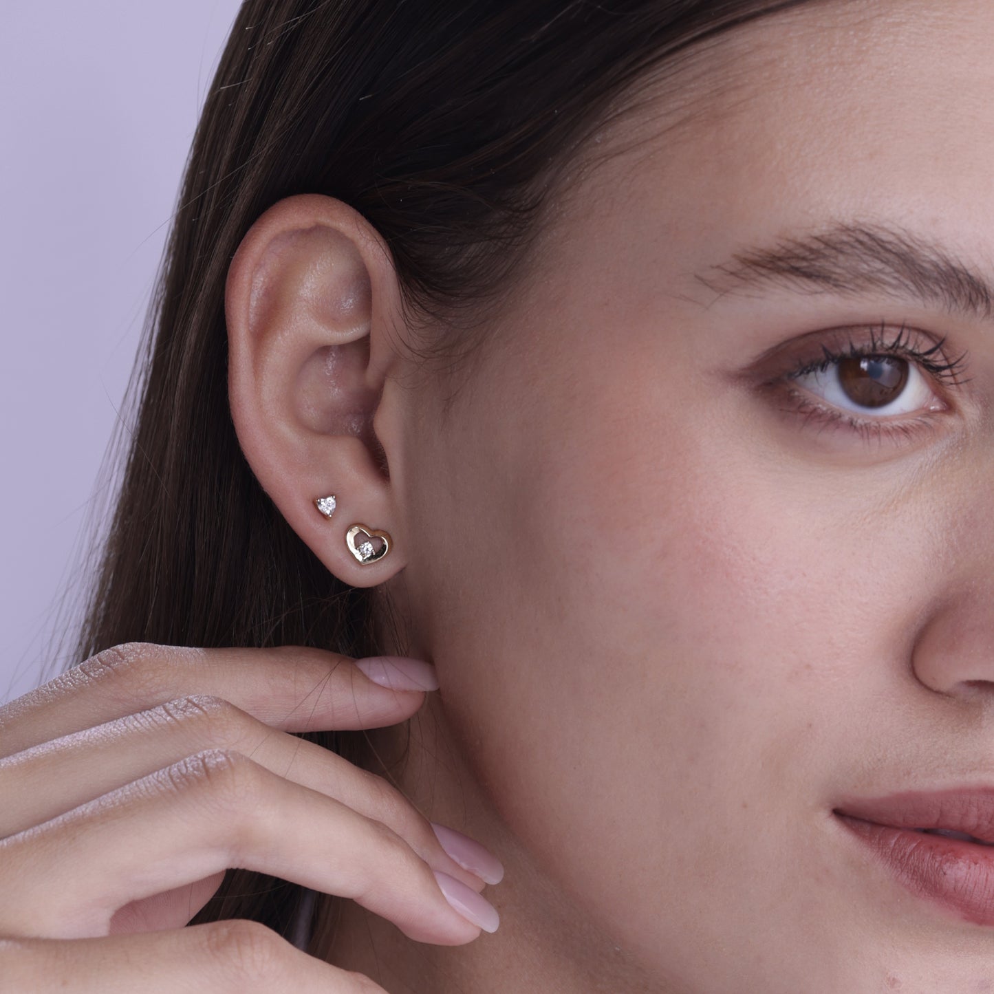 Petite Open Heart Studs