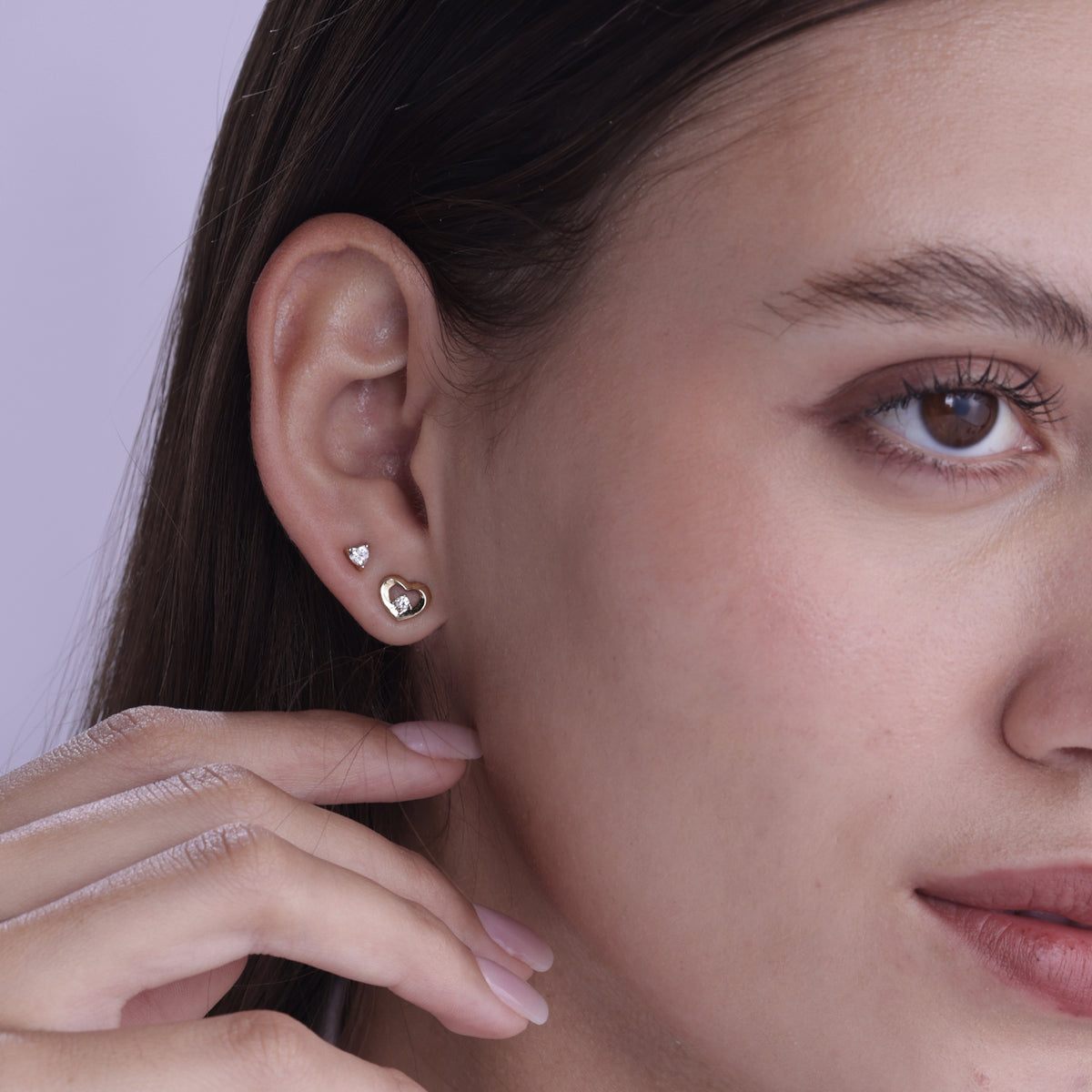 Petite Open Heart Studs