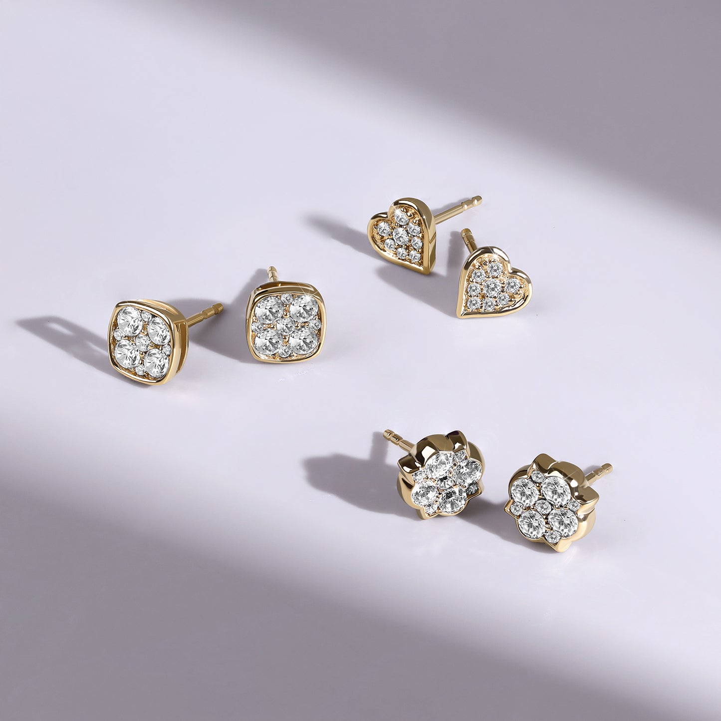 Cushion-Shaped Cluster Studs