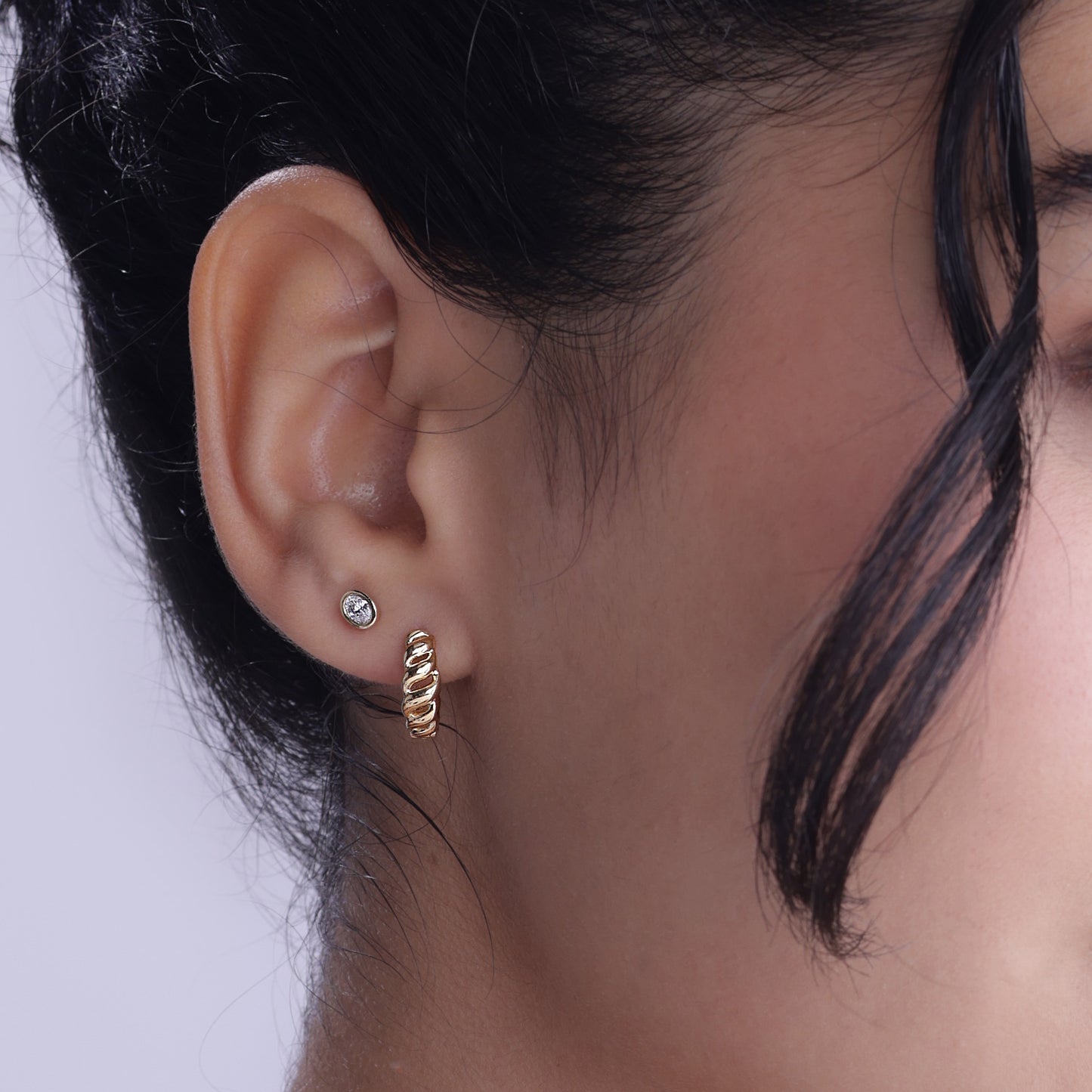 Twisted Rope Huggie Hoops