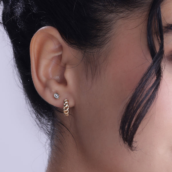 Twisted Rope Huggie Hoops