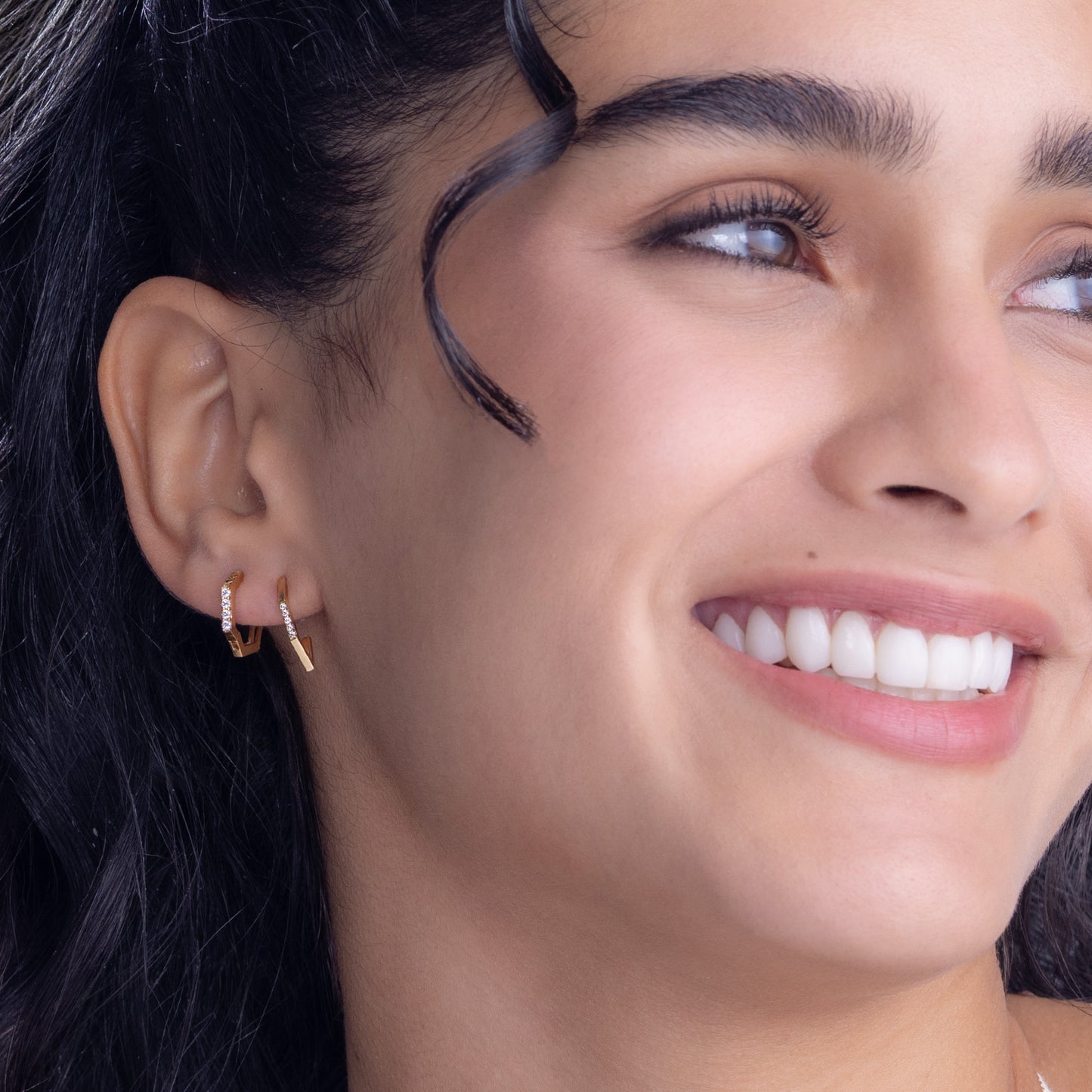 Sleek Triple Sparkle Studs