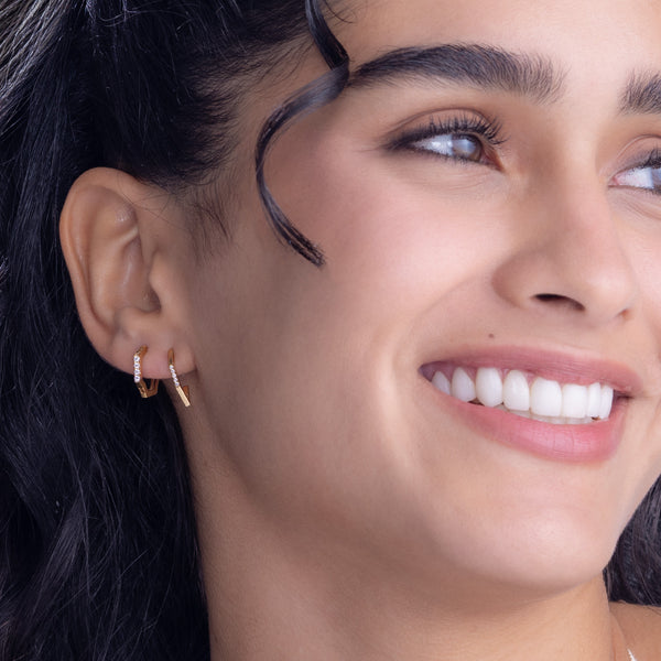 Sleek Triple Sparkle Studs