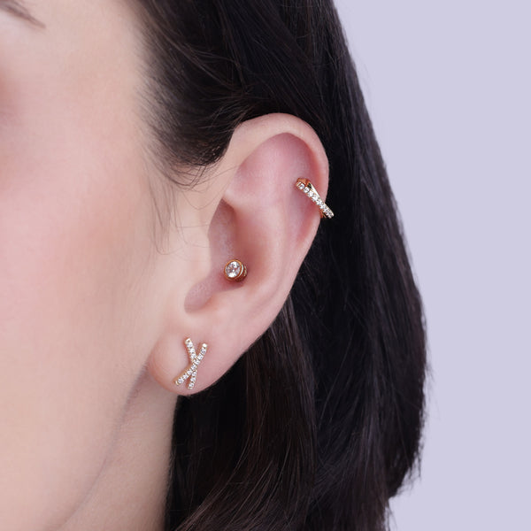 Twisted Huggie Hoop Earrings