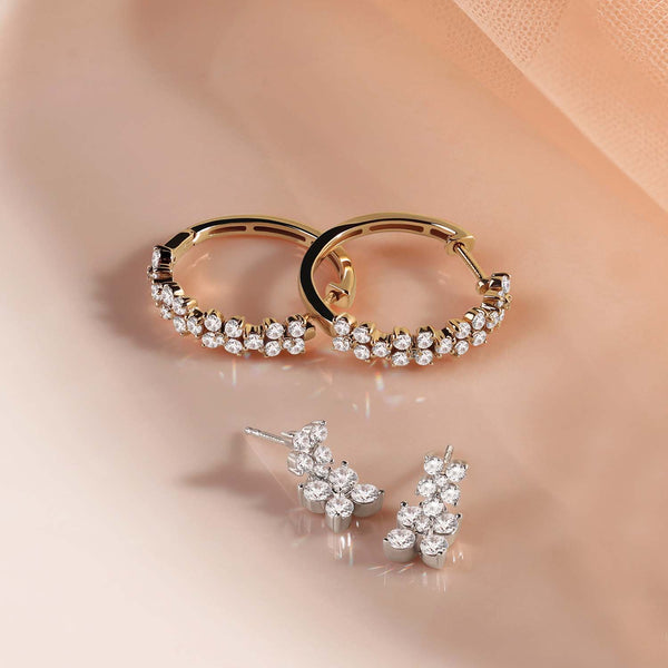 Alyssa Cuatro Floral Diamond Hoops