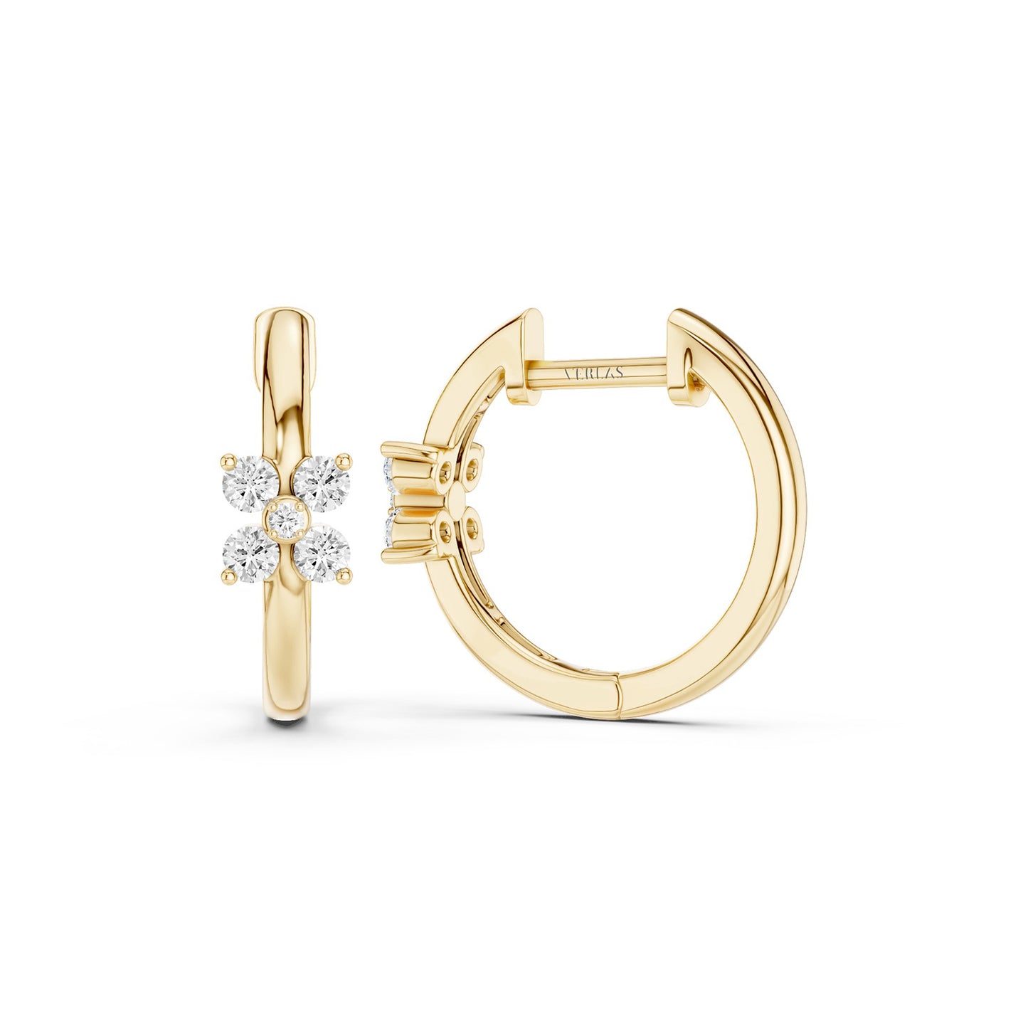 Alyssa Floral Statement Diamond Hoops