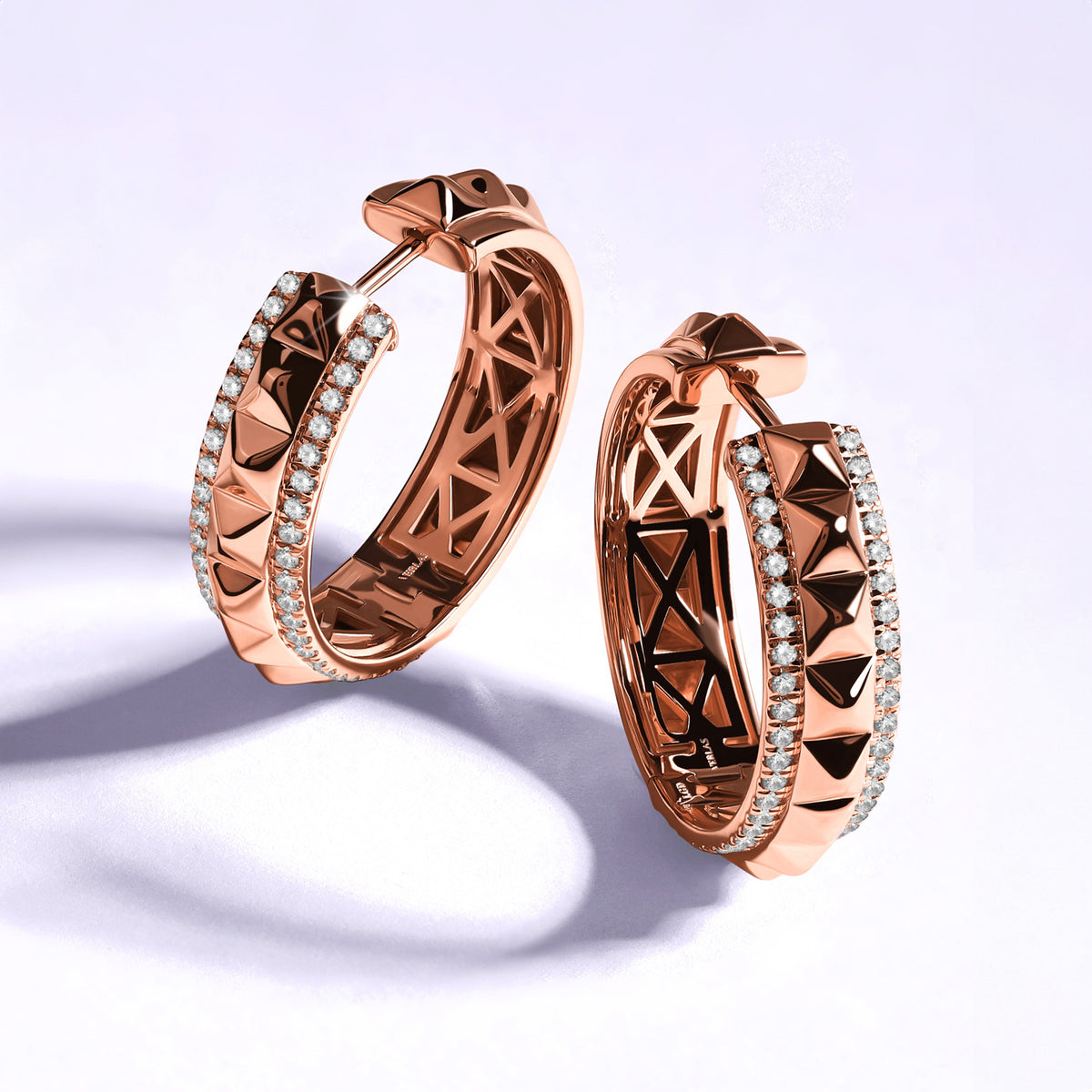 Zenyth Pyramid Spiked Diamond Hoops