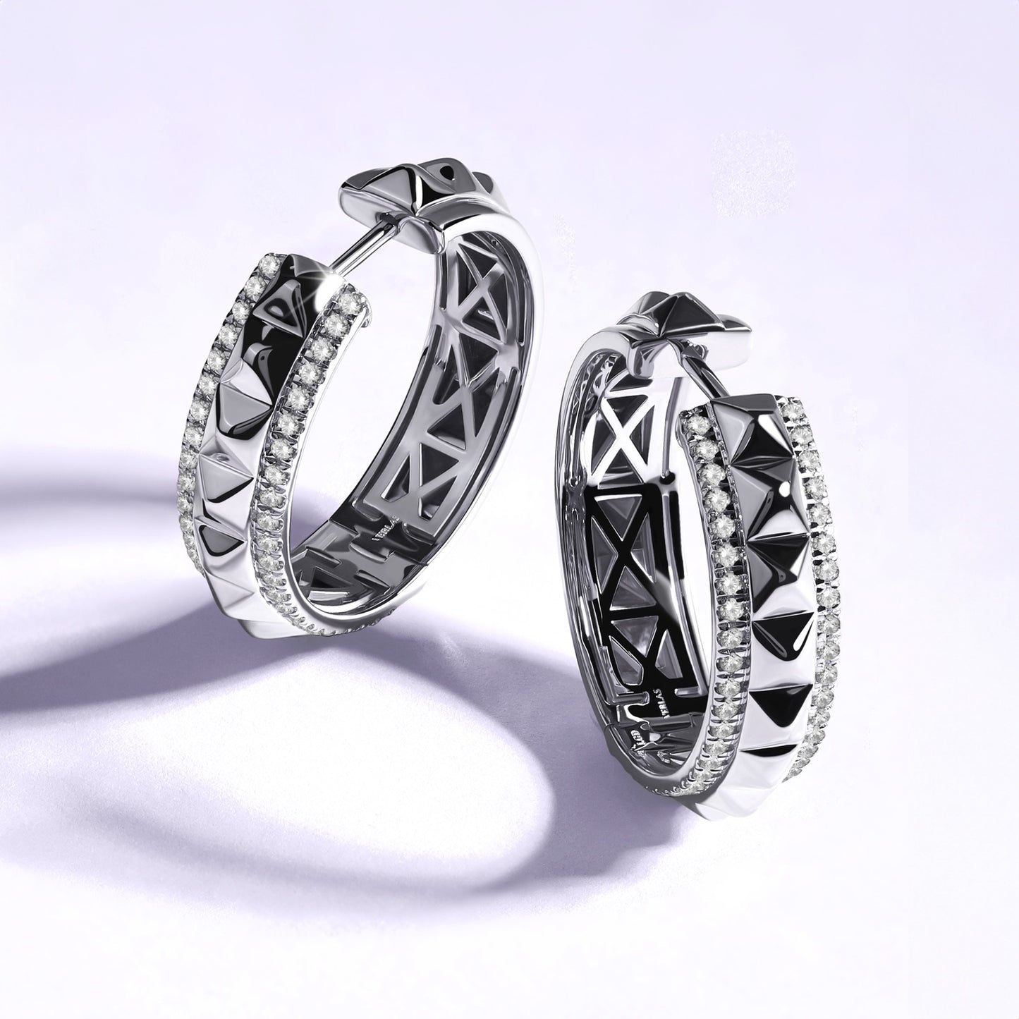 Zenyth Pyramid Spiked Diamond Hoops