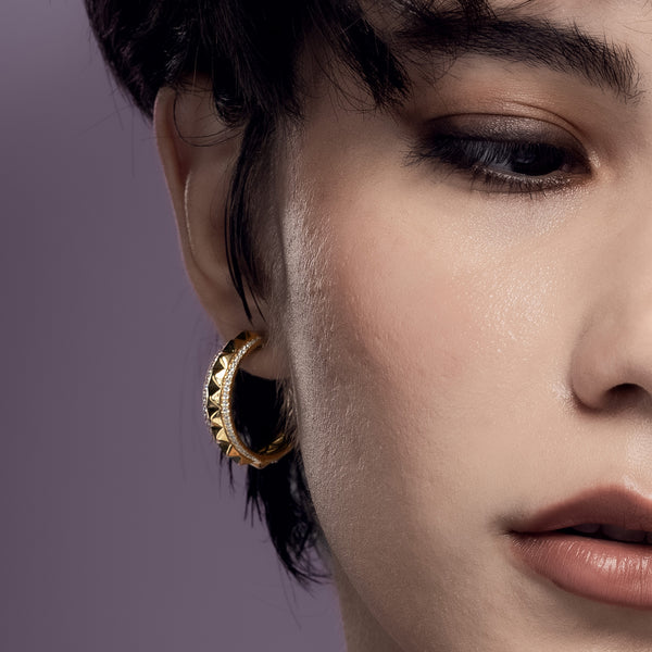 Zenyth Pyramid Spiked Diamond Hoops