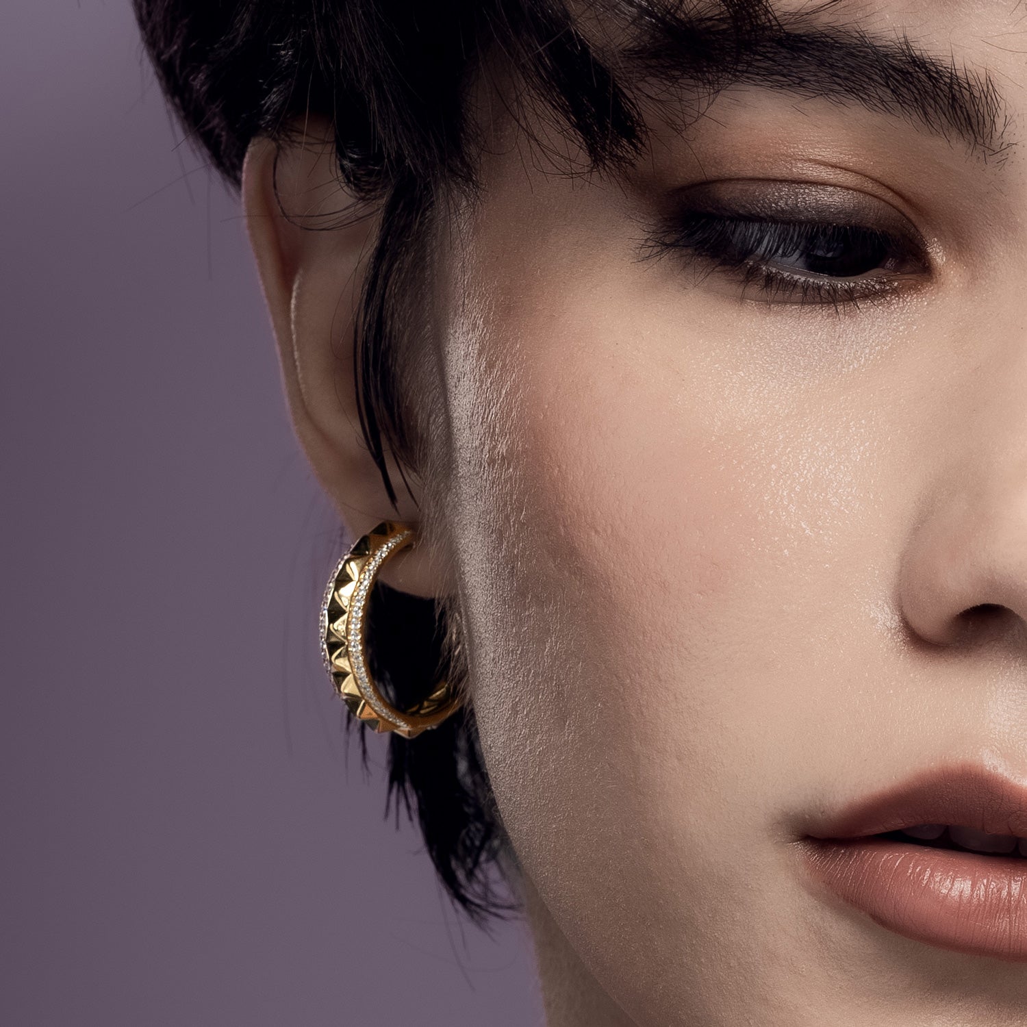 Zenyth Pyramid Spiked Diamond Hoops