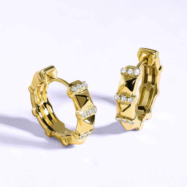 Zenyth Tiered Pyramid Diamond Huggies