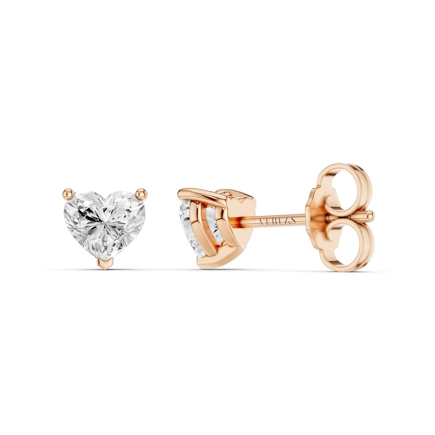 Heart-Cut Solitaire Studs Medium