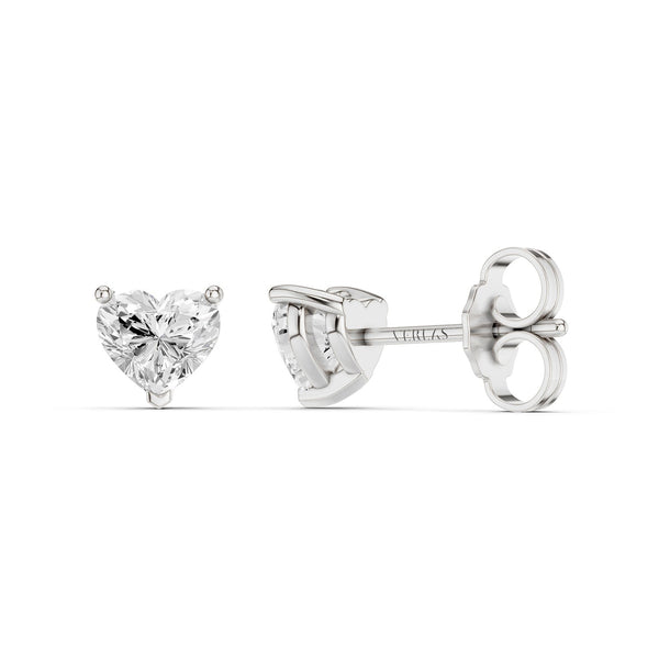 Heart-Cut Solitaire Studs Medium