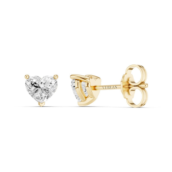 Heart-Cut Solitaire Studs Medium