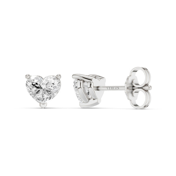 Heart-Cut Solitaire Studs Large