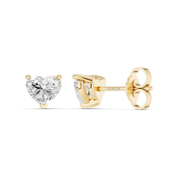 Heart-Cut Solitaire Studs Large