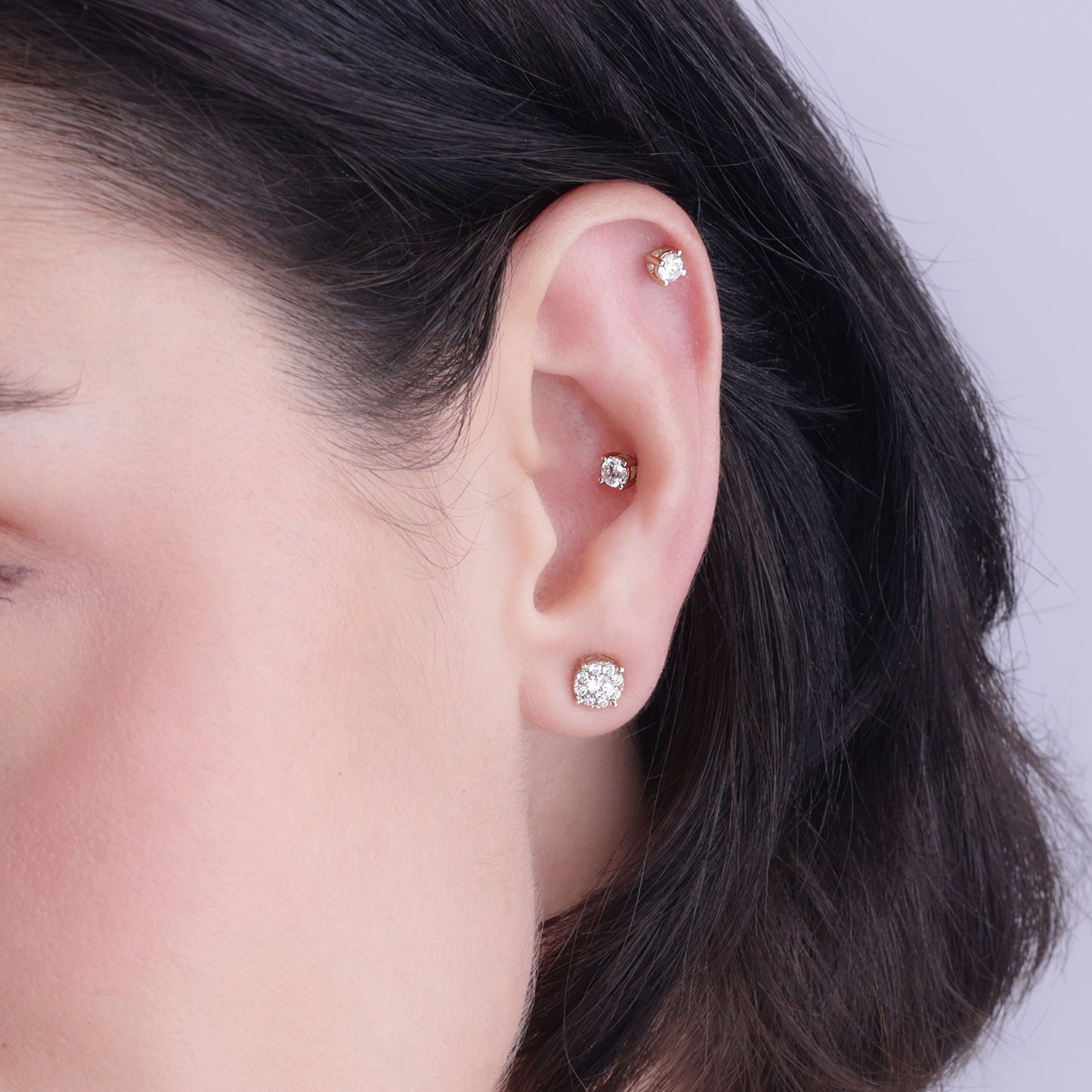 4-Prong Basket Round-Cut Studs