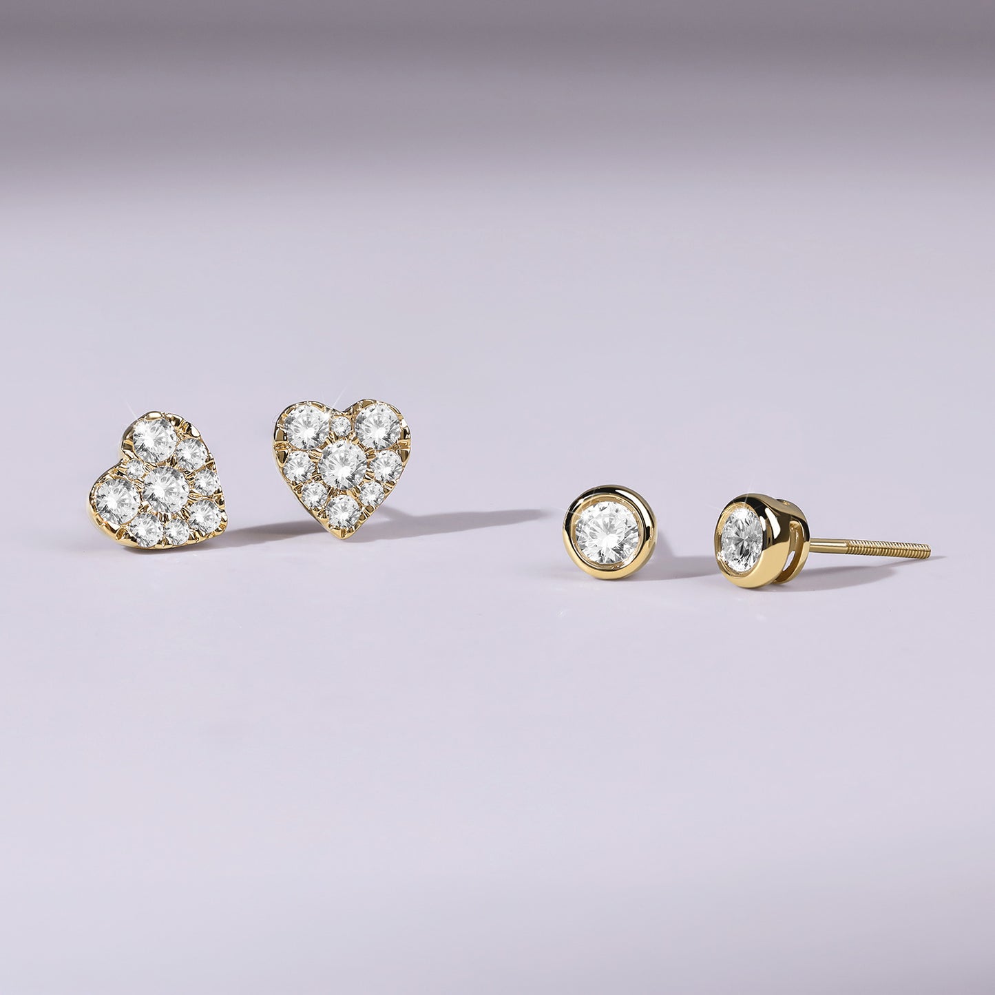 Faceted Bezel Round Studs