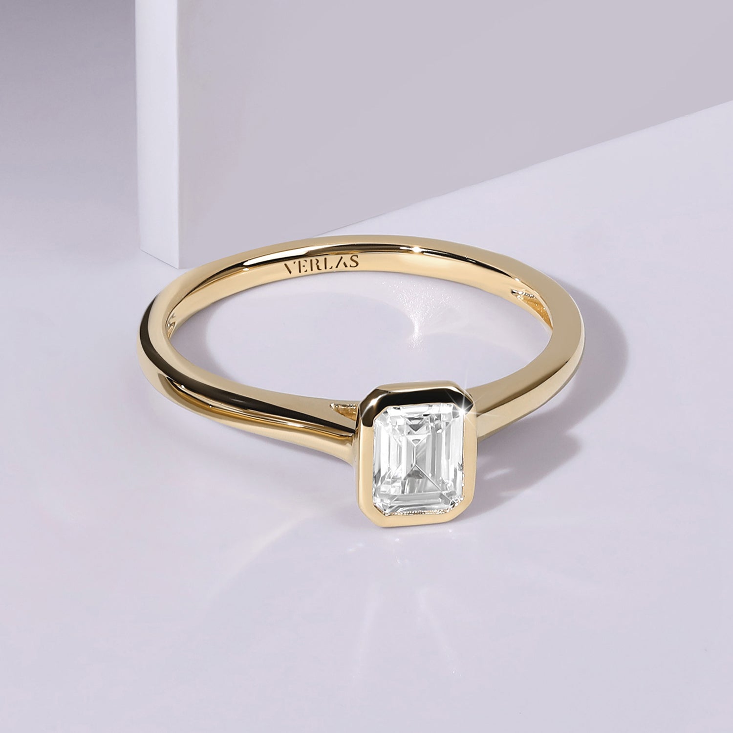 Emerald-Cut Bezel Solitaire Ring