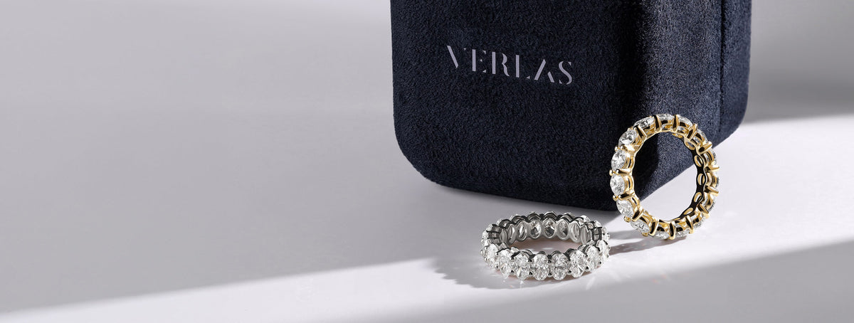 Verlas diamond engagement rings and bands for him and her. 