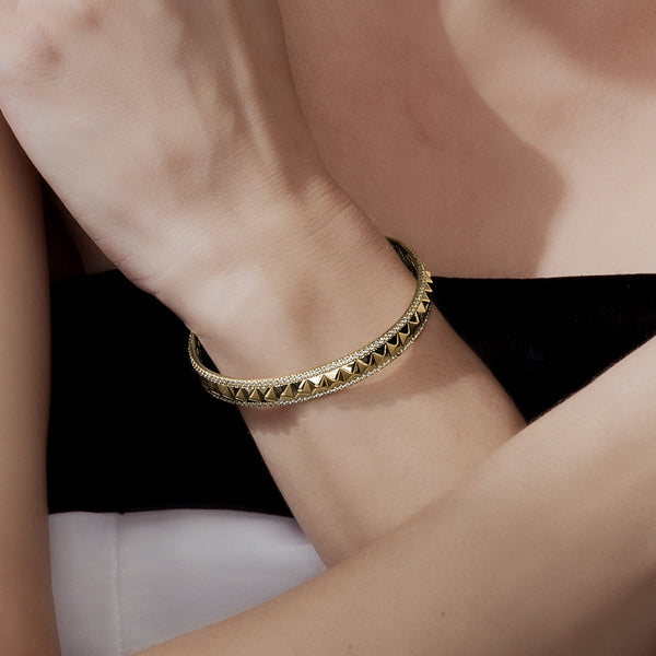 Zenyth Pyramid Spiked Cuff Bracelet