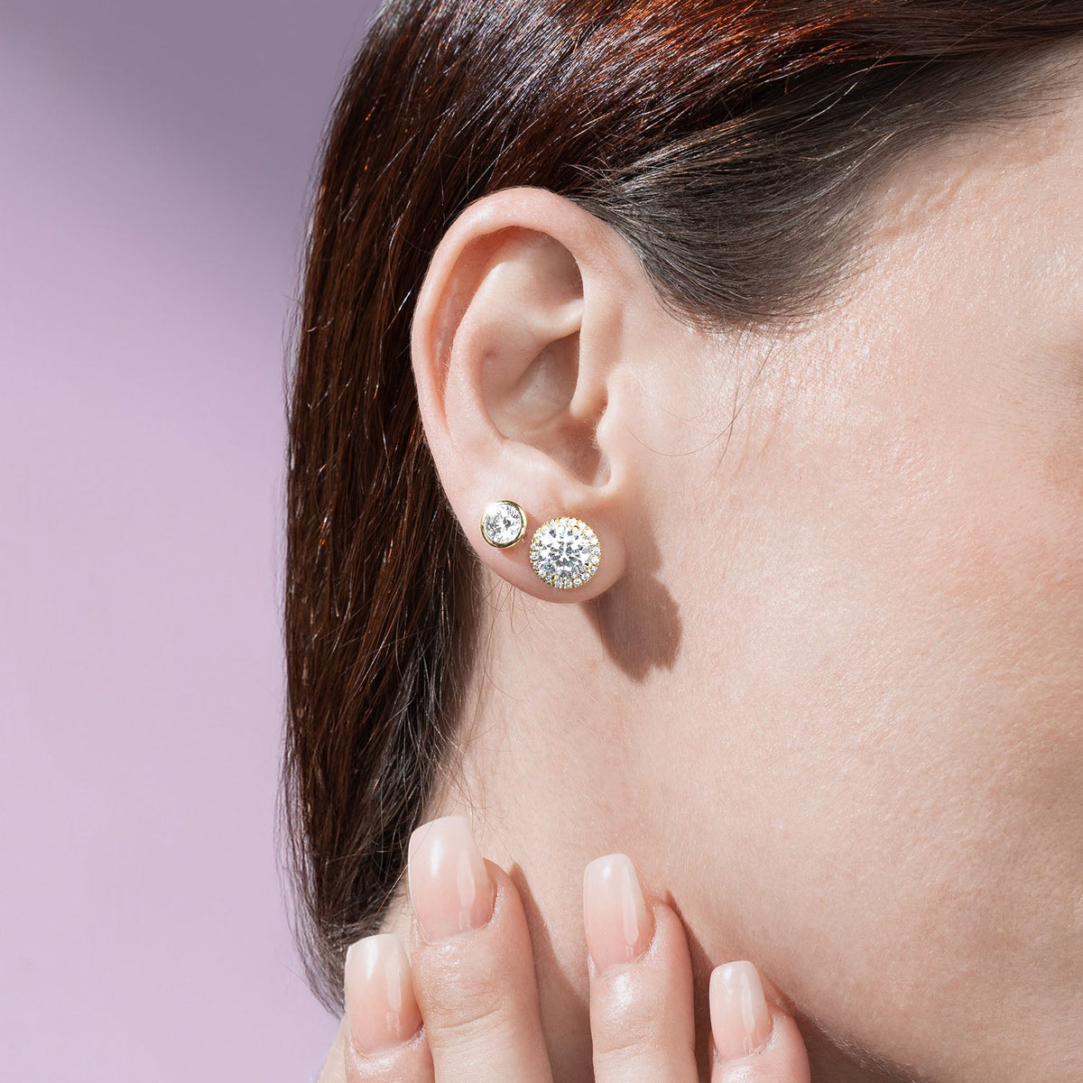 Luxe Round-Cut Halo Studs
