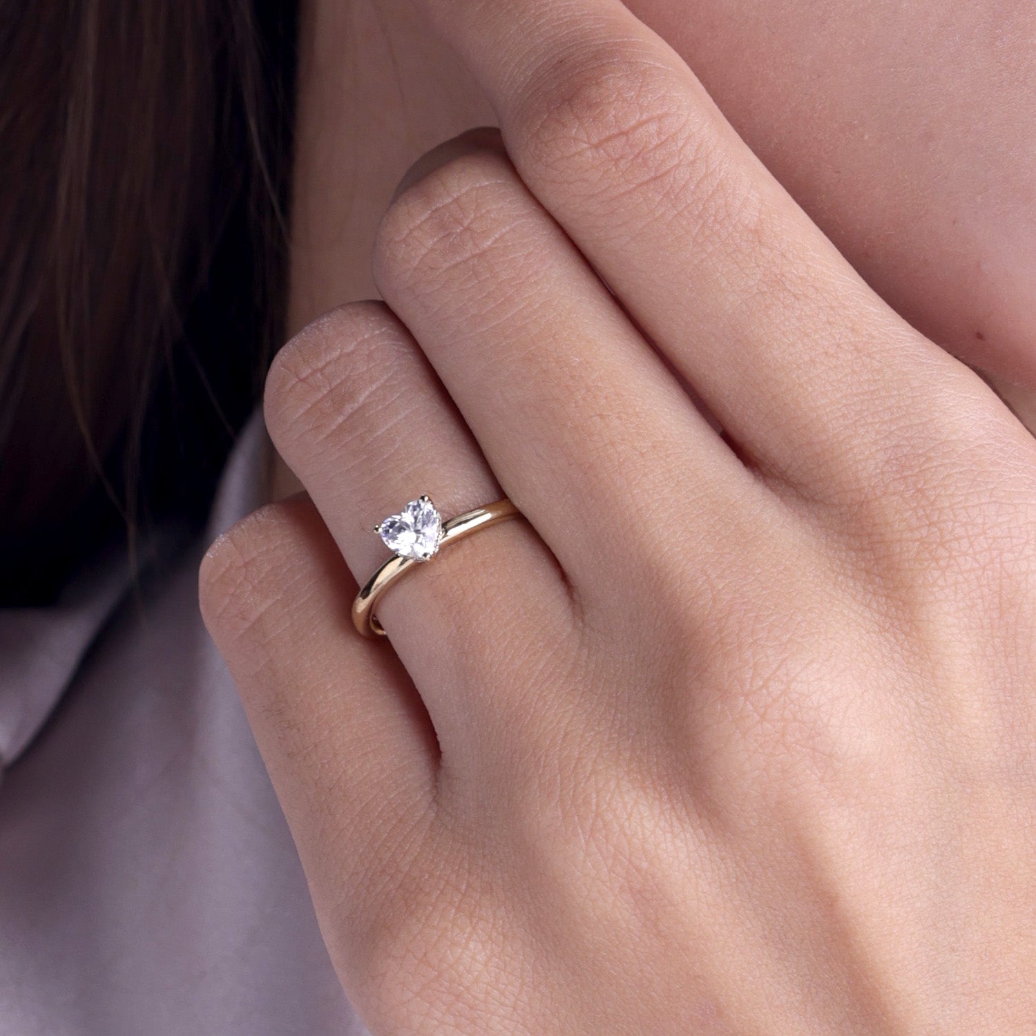 Heart Solitaire Ring Medium